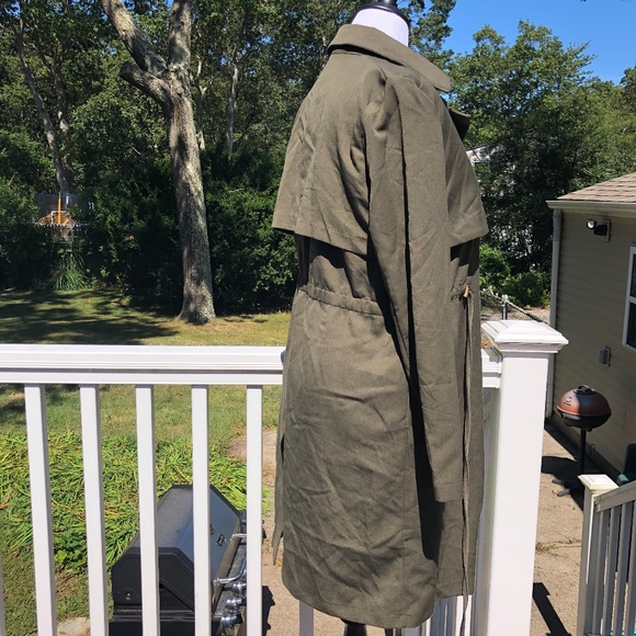 NWOT JUSTFAB Olive Green Trench Coat - Picture 3 of 6